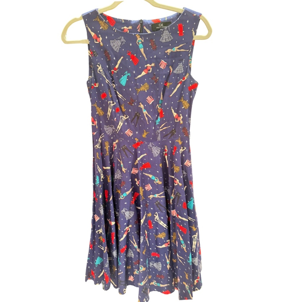 Grace Karin- Retro Vintage Pinup Girls Navy Dress